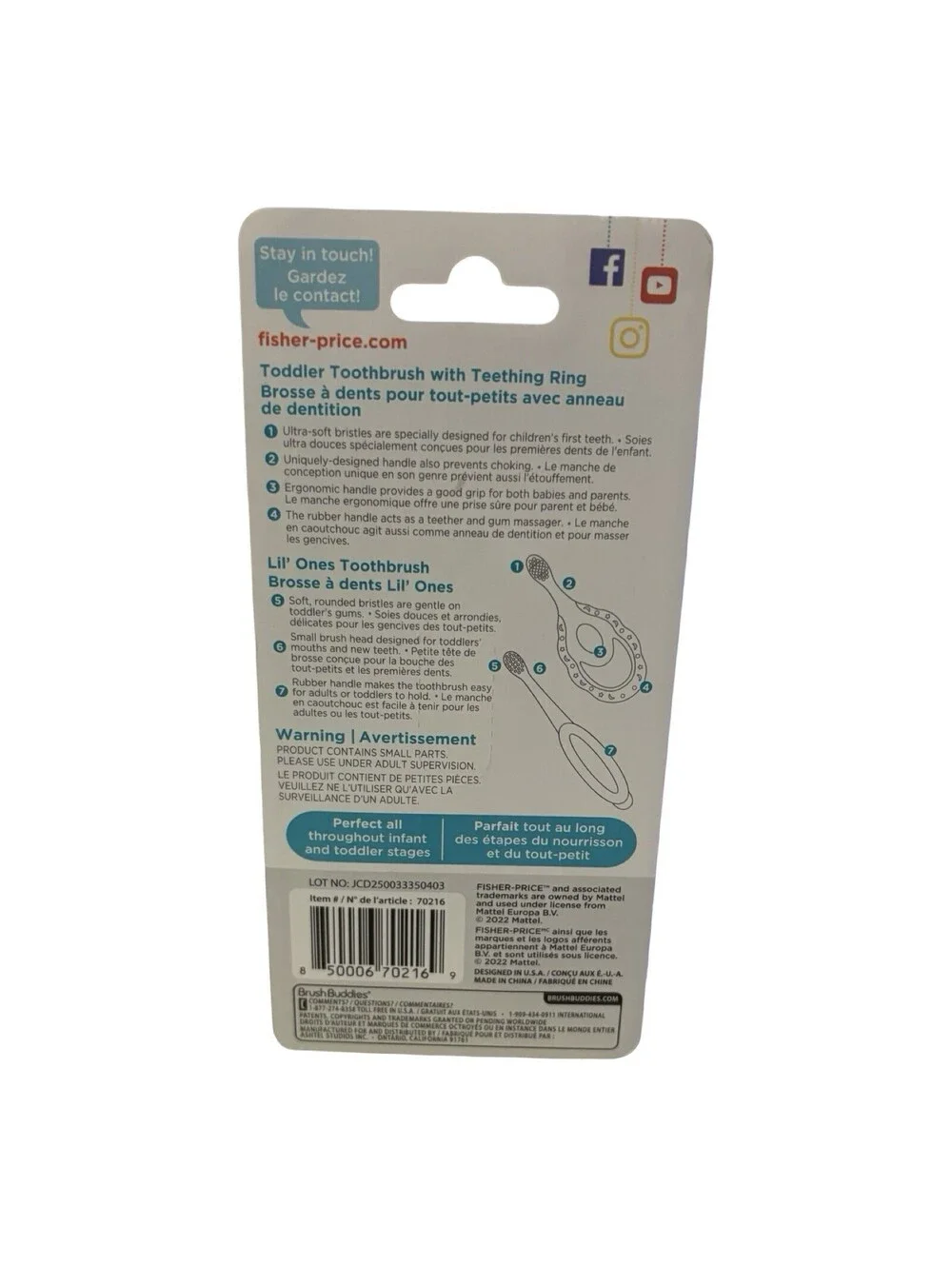 Fisher Price Brush Buddies Toddler Dental Kit 2 Pk.